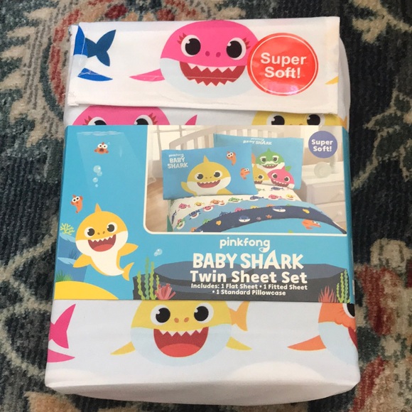 Pinkfong Bedding Baby Shark Twin Sheet Set Poshmark